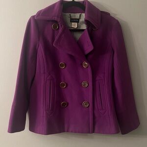 J. Crew Women's Vibrant Purple Peacoat